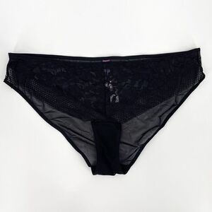 Adore Me Lace Jamie Bikini Panty Women 1X Black LP2274 New‎ With Tag